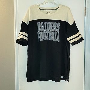 Fanatics Pro Line Raiders Football Short Sleeve Shirt, 4XL, Black and Cream